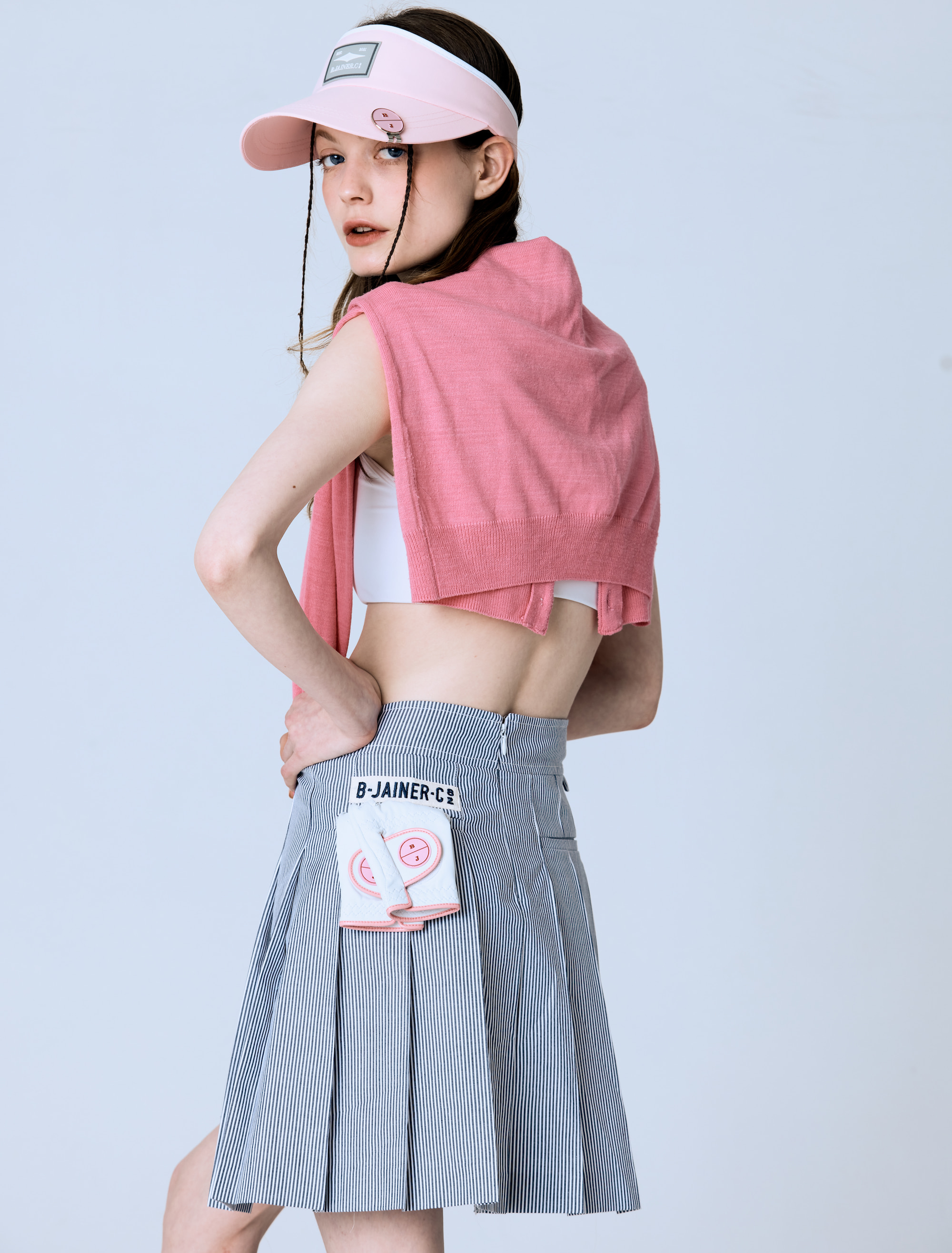 BJC button skirt Stripe [품절임박]